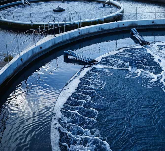 Klärbecken sauberes Wasser